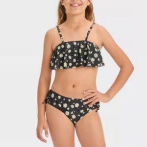 Girls' 'Daisy Dreams' Floral Printed Bikini Set - art class™ Black